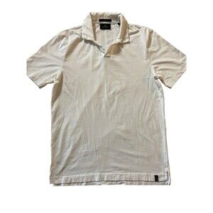 Scotch & Soda Men’s‎ Polo Shirt Sz L Ivory Off White Short Sleeve Cotton